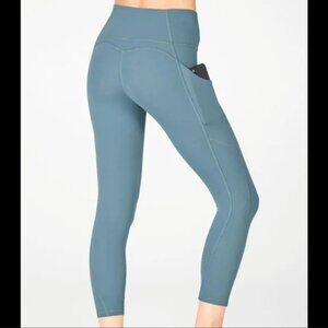 Fabletics Oasis PureLuxe High-Waisted Capris/Blue/1X